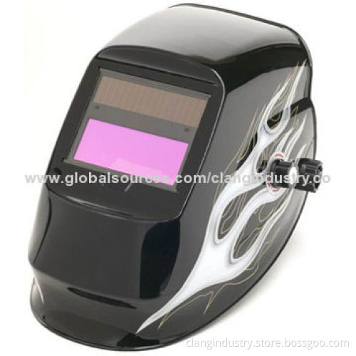 Solar Powered Welding Head-shield, White Flame Pattern design